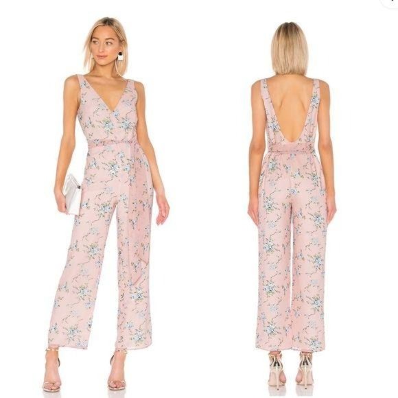 LPA Pants - NEW LPA Revolve “Alina” Pink Floral Jumpsuit Sz. S